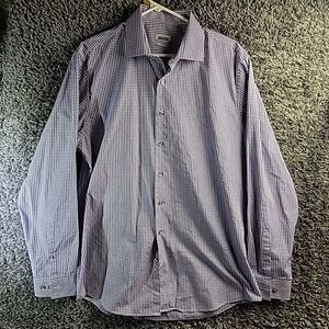 Unlisted Men's Size Large Slim Fit Long Sleeve‎ Button Up Shirt Purple Check